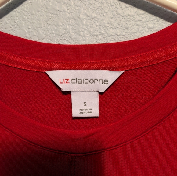 Liz Claiborne Crew Neck French Terry Jersey Long Sleeve Top - Picture 2 of 7